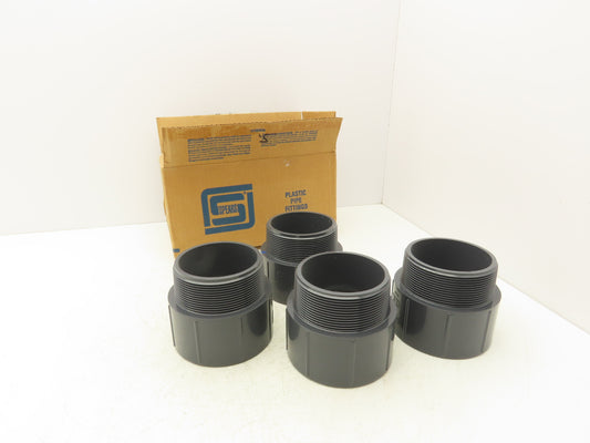 Spears 836-040  4" Schedule 80 PVC Male Adapter Socket x MNPT Fitting  Lot of 4