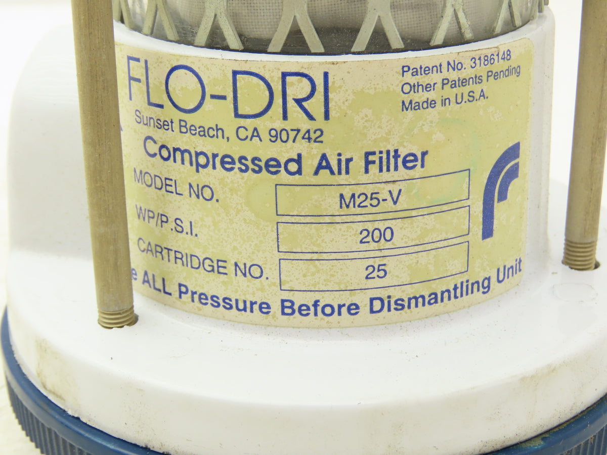 Flo-Dri M25-V Compressed Air Filter Dryer 3/4" NPT 200 PSI w/ No. 25 Cartridge