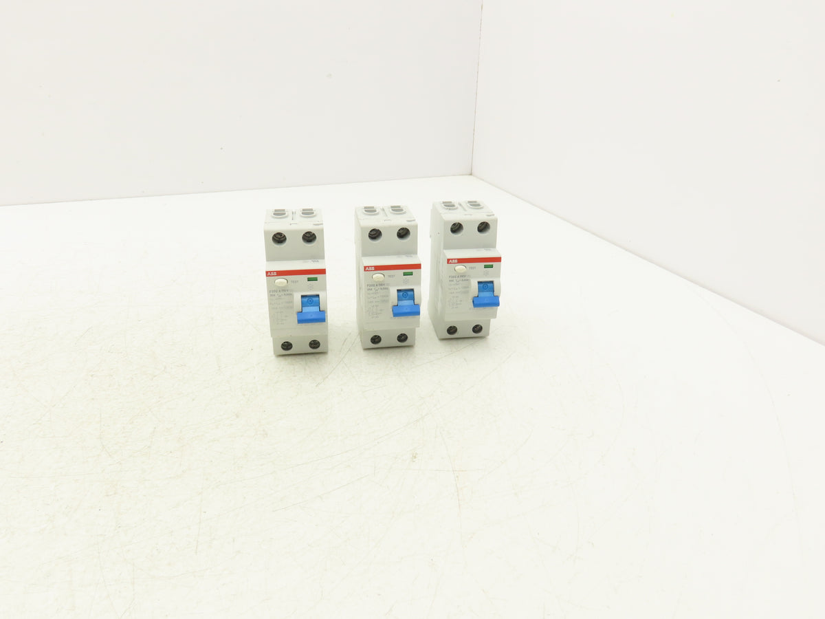ABB 2CSF202199R1250 F202 A 25A 30mA 2-Pole Type A RCCB RCD 230V DIN Lot of 3