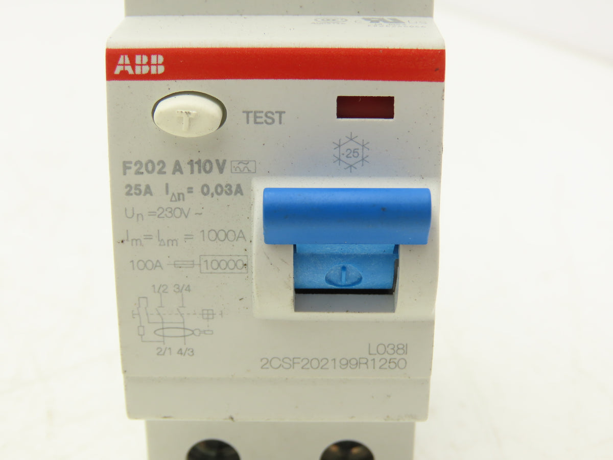 ABB 2CSF202199R1250 F202 A 25A 30mA 2-Pole Type A RCCB RCD 230V DIN Lot of 3