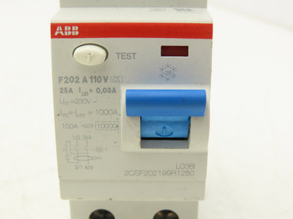 ABB 2CSF202199R1250 F202 A 25A 30mA 2-Pole Type A RCCB RCD 230V DIN Lot of 3