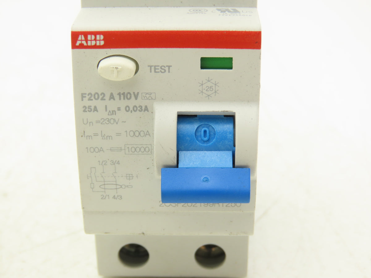 ABB 2CSF202199R1250 F202 A 25A 30mA 2-Pole Type A RCCB RCD 230V DIN Lot of 3