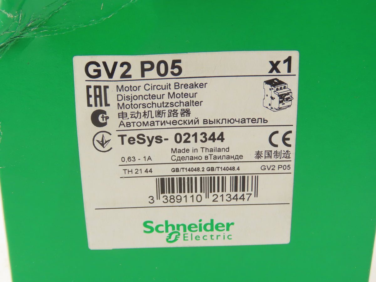 Schneider GV2P05 Circuit Breaker 3Pole Manual Motor Starter 0.63-1A  Lot of 7