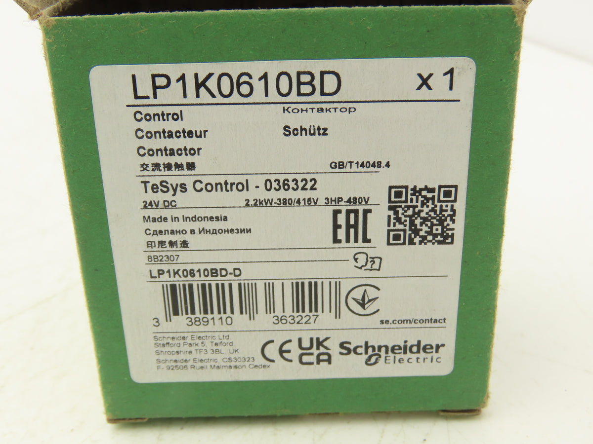 Schneider LP1K0610BD 3-Pole Mini Contactor 1NO 6A 24VDC 3HP 600VAC  Lot of 7