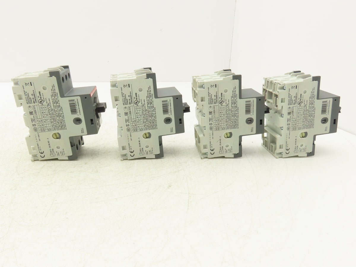 ABB MS116-25 Manual Motor Starter Circuit Breaker 20-25A Trip Class 10 Lot of 4