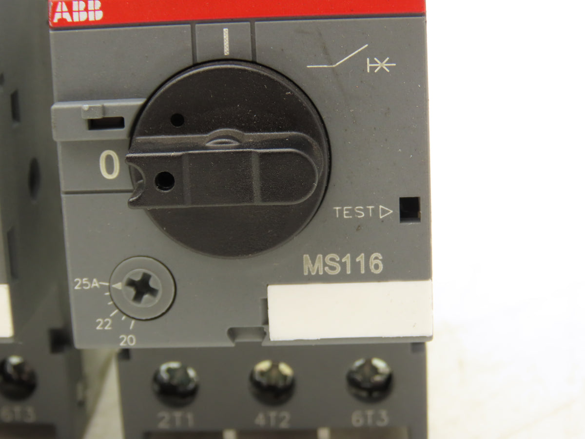ABB MS116-25 Manual Motor Starter Circuit Breaker 20-25A Trip Class 10 Lot of 4