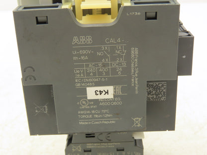 ABB AF26Z-30-00-21 AF26Z 3-Pole Contactor w/ CAL4-11 CA4-10 CA4-01 Aux Lot of 2