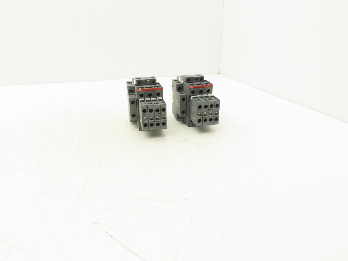 ABB AF26Z-30-00-21 AF26Z 3-Pole Contactor w/ CAL4-11 CA4-10 CA4-01 Aux Lot of 2