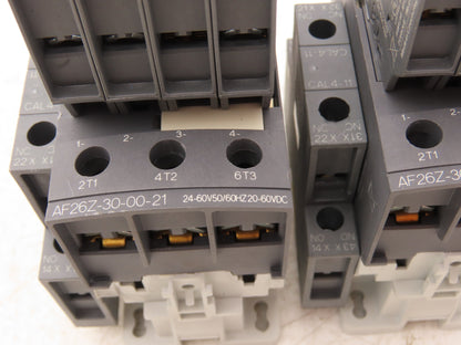ABB AF26Z-30-00-21 AF26Z 3-Pole Contactor w/ CAL4-11 CA4-10 CA4-01 Aux Lot of 2