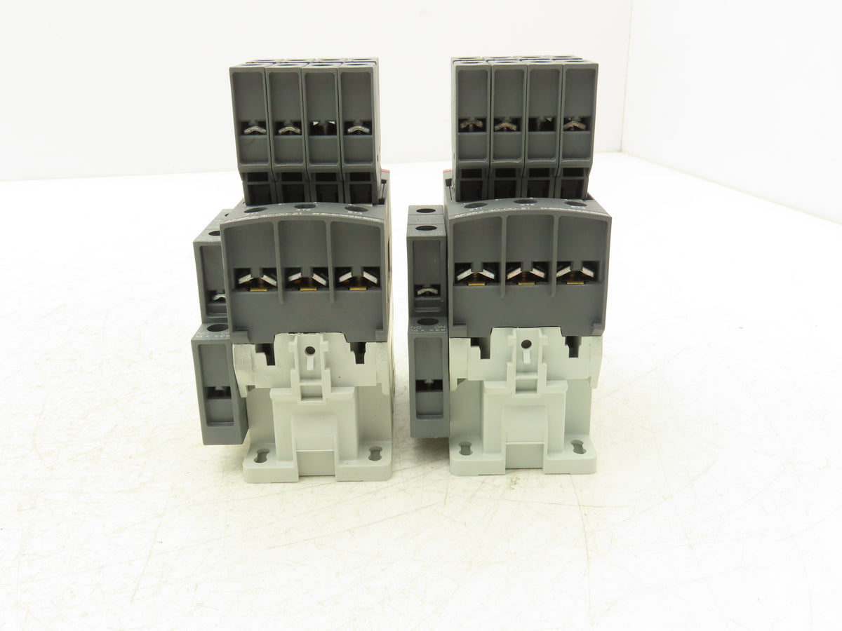 ABB AF26Z-30-00-21 AF26Z 3-Pole Contactor w/ CAL4-11 CA4-10 CA4-01 Aux Lot of 2
