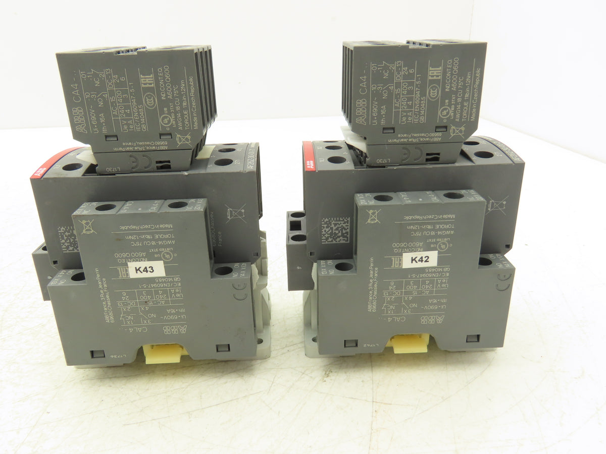 ABB AF26Z-30-00-21 AF26Z 3-Pole Contactor w/ CAL4-11 CA4-10 CA4-01 Aux Lot of 2