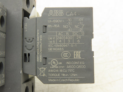 ABB AF26Z-30-00-21 AF26Z 3-Pole Contactor w/ CAL4-11 CA4-10 CA4-01 Aux Lot of 2