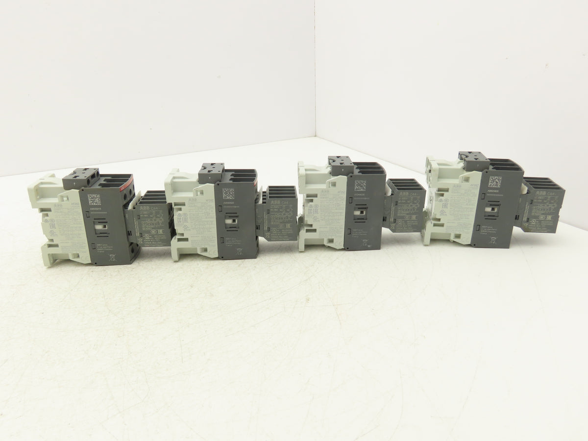 ABB AF26Z-30-00-21 Contactor 26A 3-Pole w/CA4 Side Aux Contacts Lot of 4