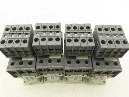 ABB AF26Z-30-00-21 Contactor 26A 3-Pole w/CA4 Side Aux Contacts Lot of 4