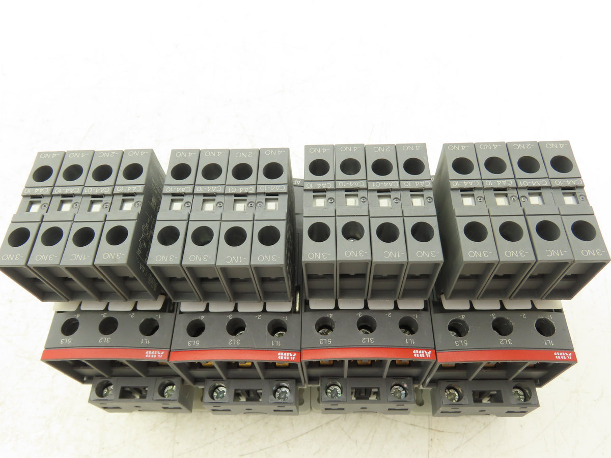 ABB AF26Z-30-00-21 Contactor 26A 3-Pole w/CA4 Side Aux Contacts Lot of 4