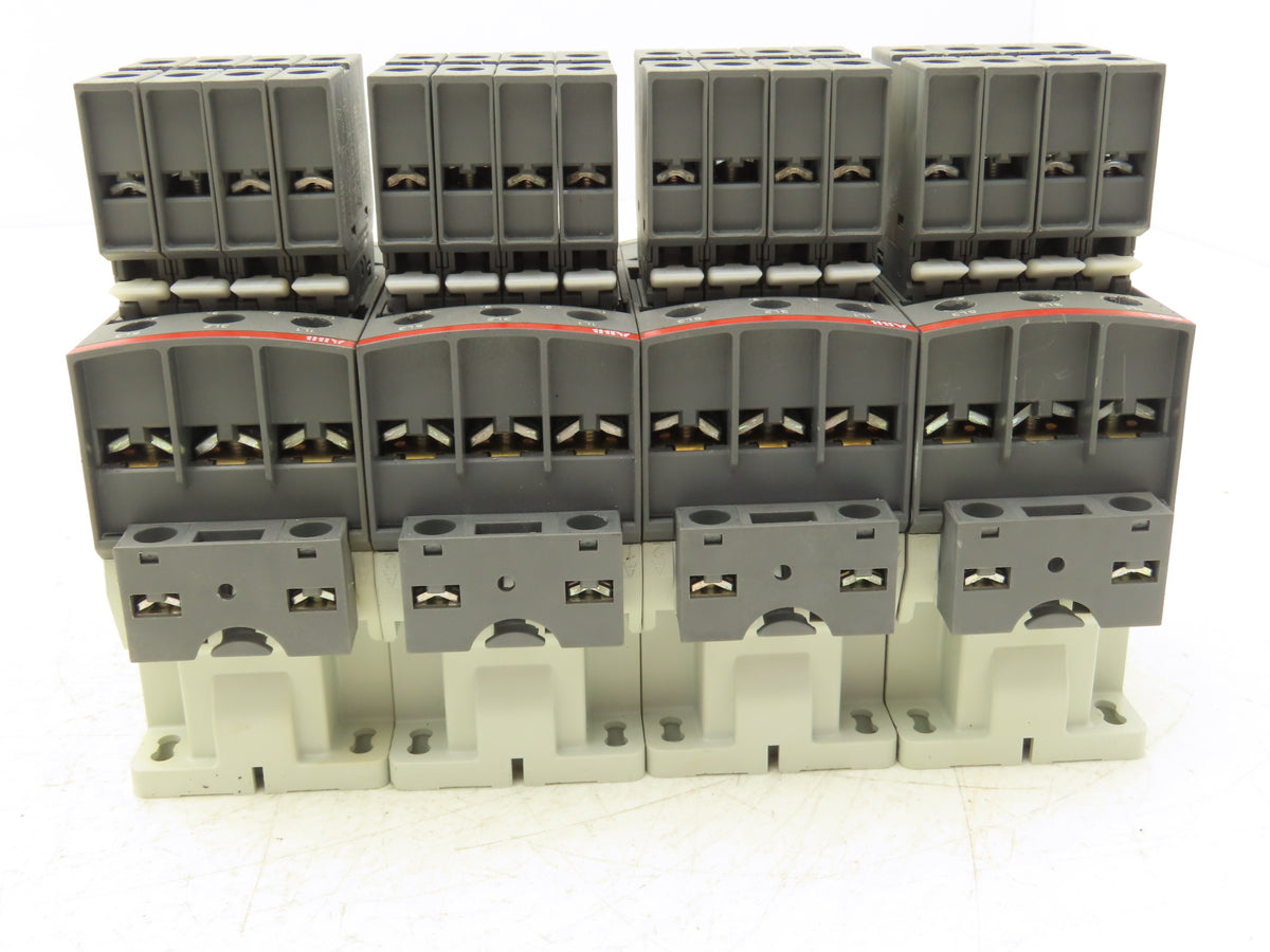 ABB AF26Z-30-00-21 Contactor 26A 3-Pole w/CA4 Side Aux Contacts Lot of 4