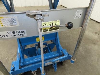Southworth Dandy 800kg 1760lbs Manual Hydraulic Mobile Scissor Lift Cart 46x41"