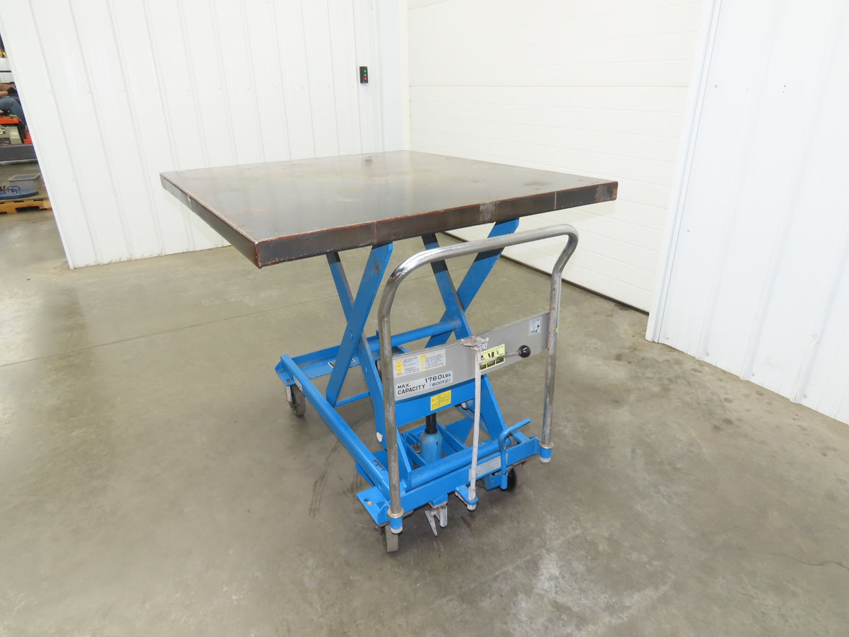 Southworth Dandy 800kg 1760lbs Manual Hydraulic Mobile Scissor Lift Cart 46x41"
