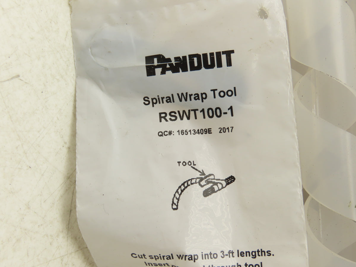 Panduit T100F-C Spiral Wrap Cable Sleeve Tubing 1"x 100' Polyethylene Natural