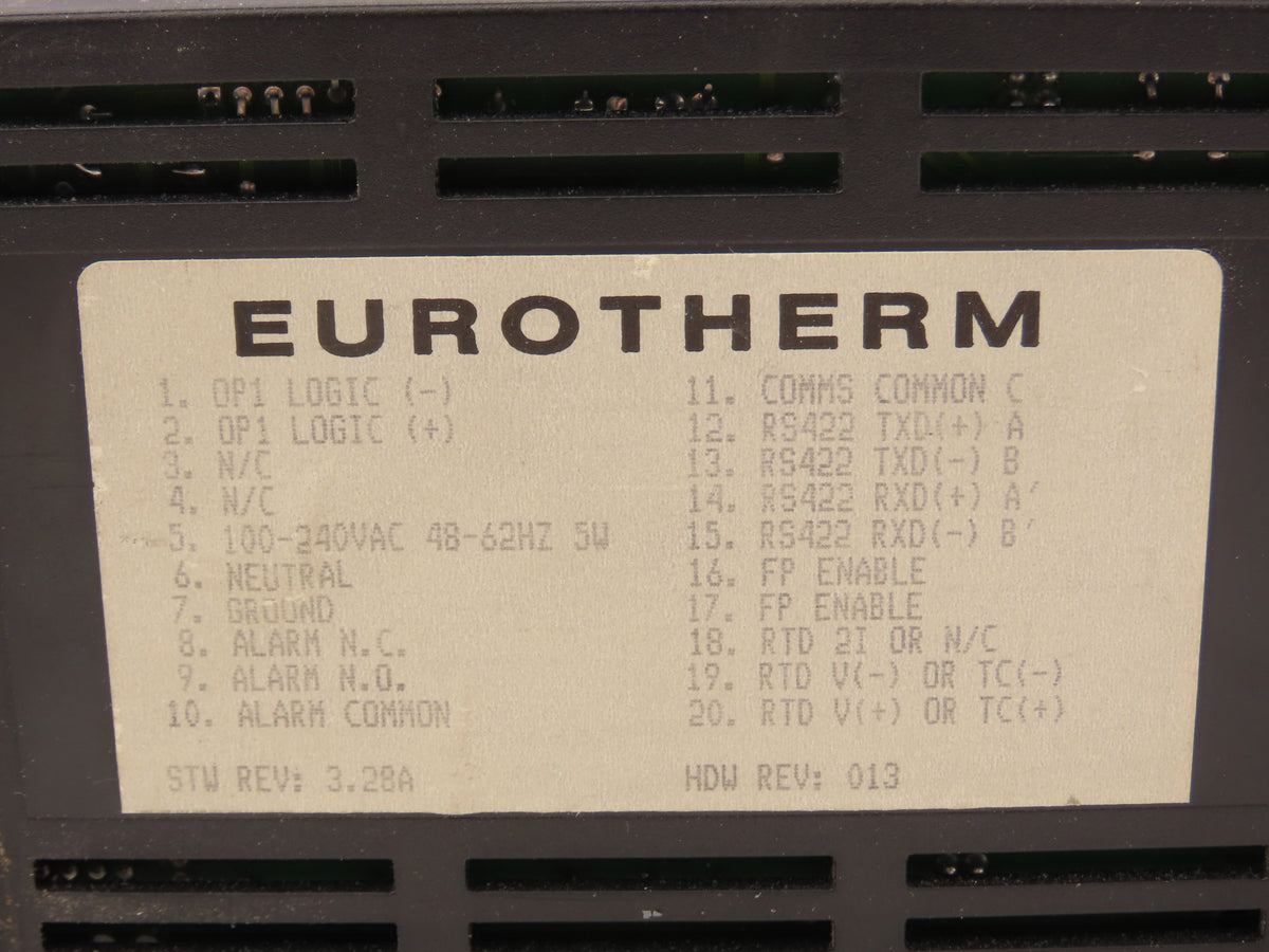Eurotherm 808/L1/NO/R1/C4 1/8 DIN Temperature Controller K TC RS422 32-800°F
