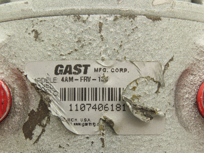 Gast 4AM-FRV-13C Rotary Vane Pneumatic Air Motor 1.7Hp 3000RPM 56 in-lb 100psi