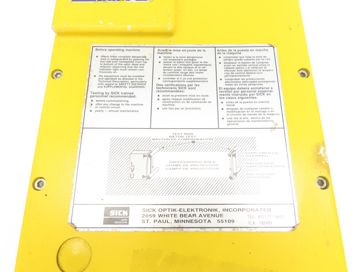 Sick LVU 706-2221 Safety Light Curtain Control Unit 690mm 120V