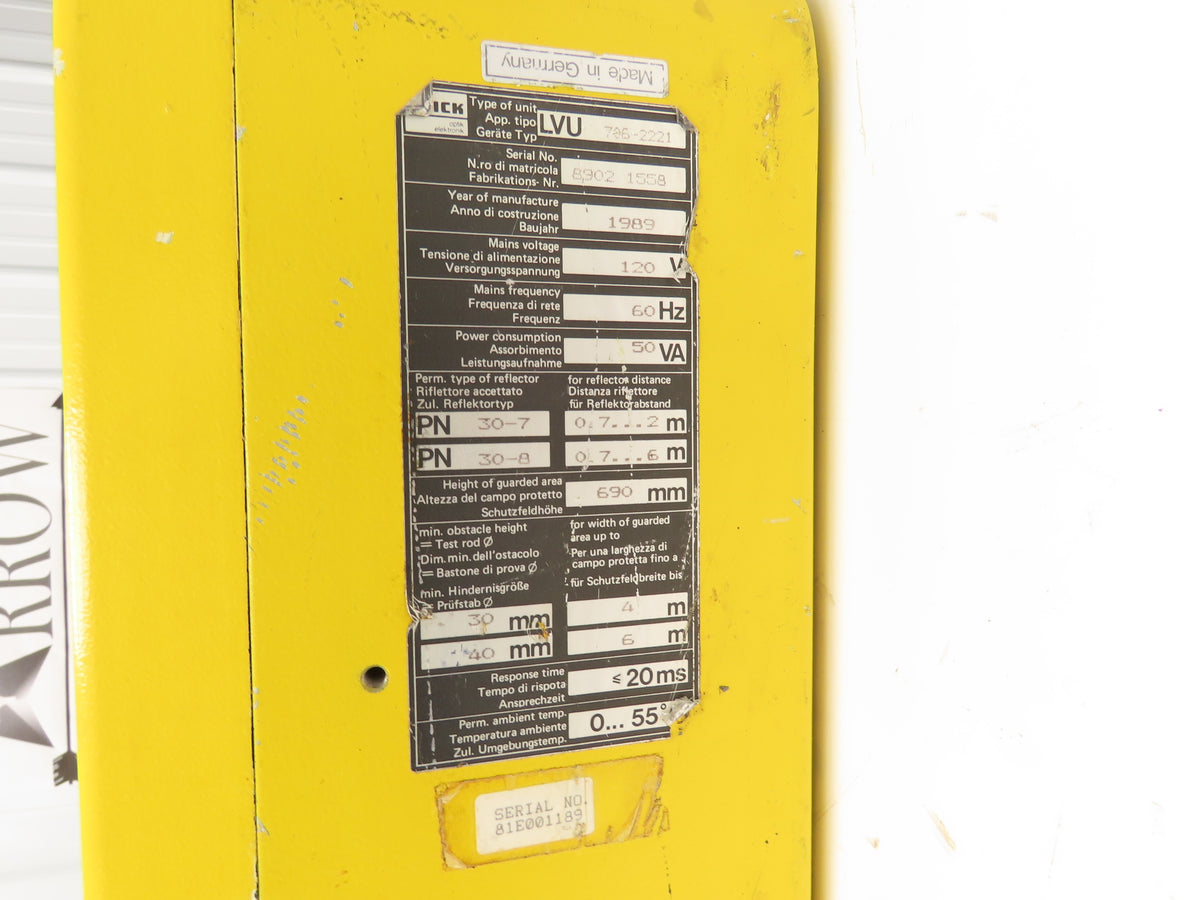 Sick LVU 706-2221 Safety Light Curtain Control Unit 690mm 120V
