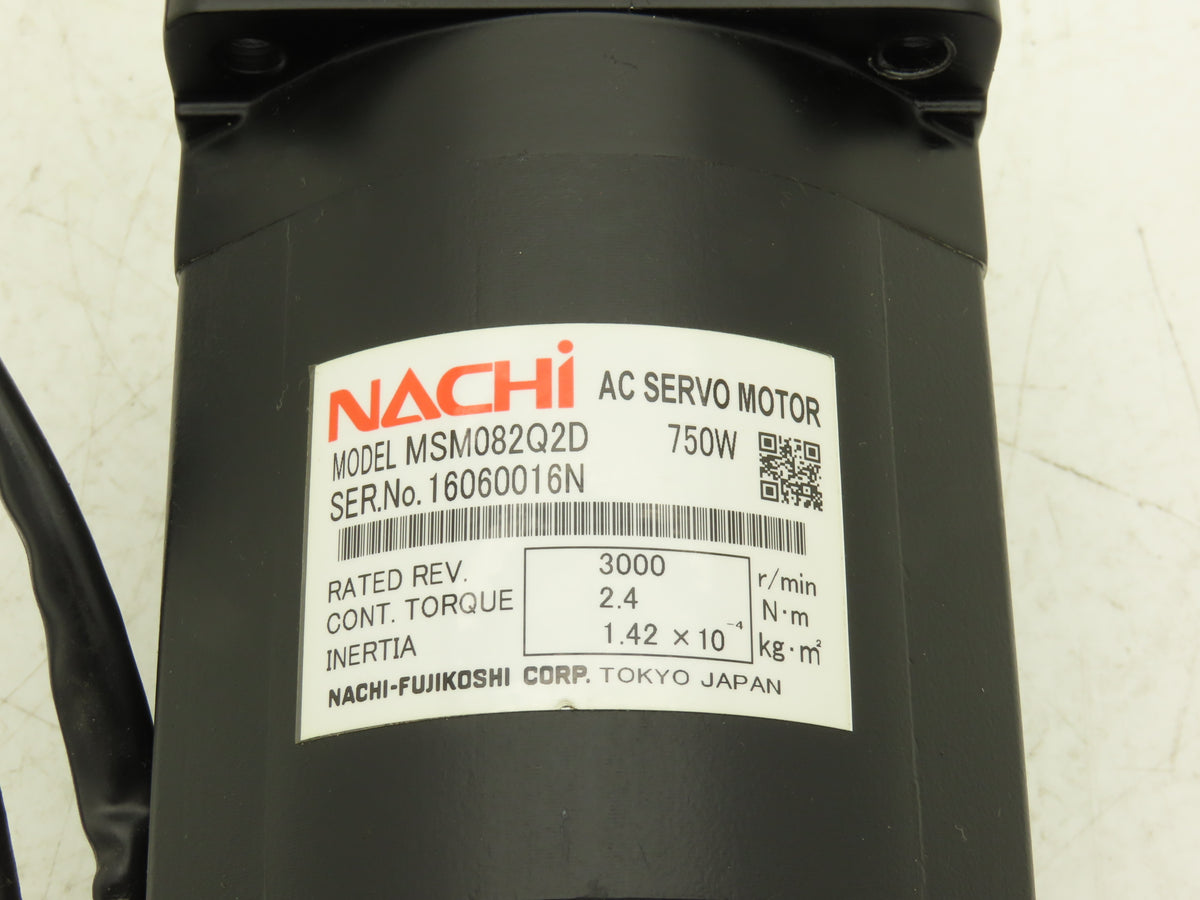 Nachi-Fujikoshi MSM082Q2D AC Servo Motor 750W 3000 RPM 2.4 Nm With Encoder