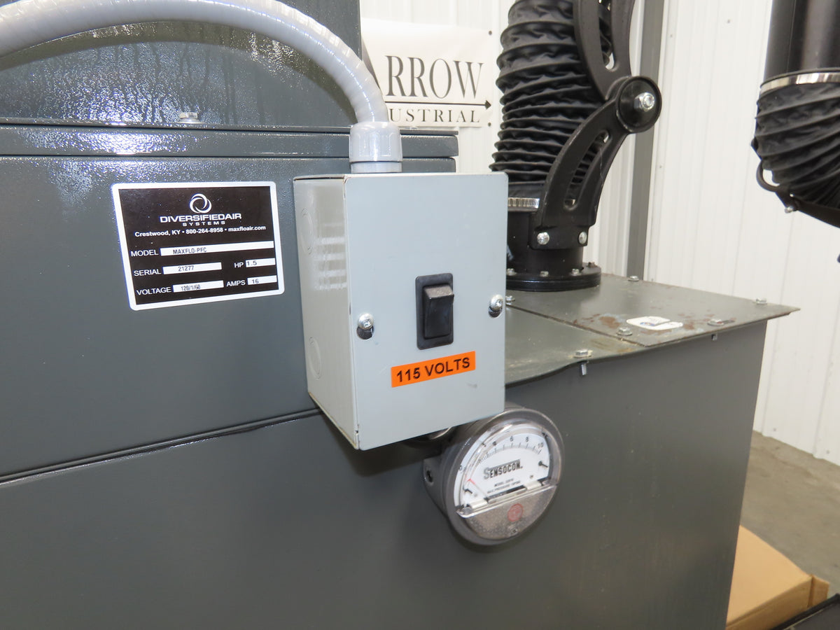 DiversifiedAir MAXFLO Welding Fume Extractor Mobile 1000CFM 115V 1.5Hp 10' Arm