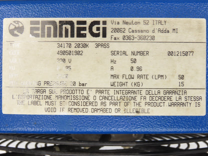 Emmegi 2030k Hydraulic Heat Exchanger Air-Oil Cooler 3-Pass 230V 1PH Thermostat