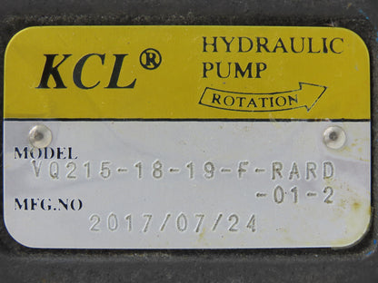 KCL VQ215-18-19-F-RARD-01-2 Double Vane Hydraulic Pump 8.6/9 GPM 3625 PSI