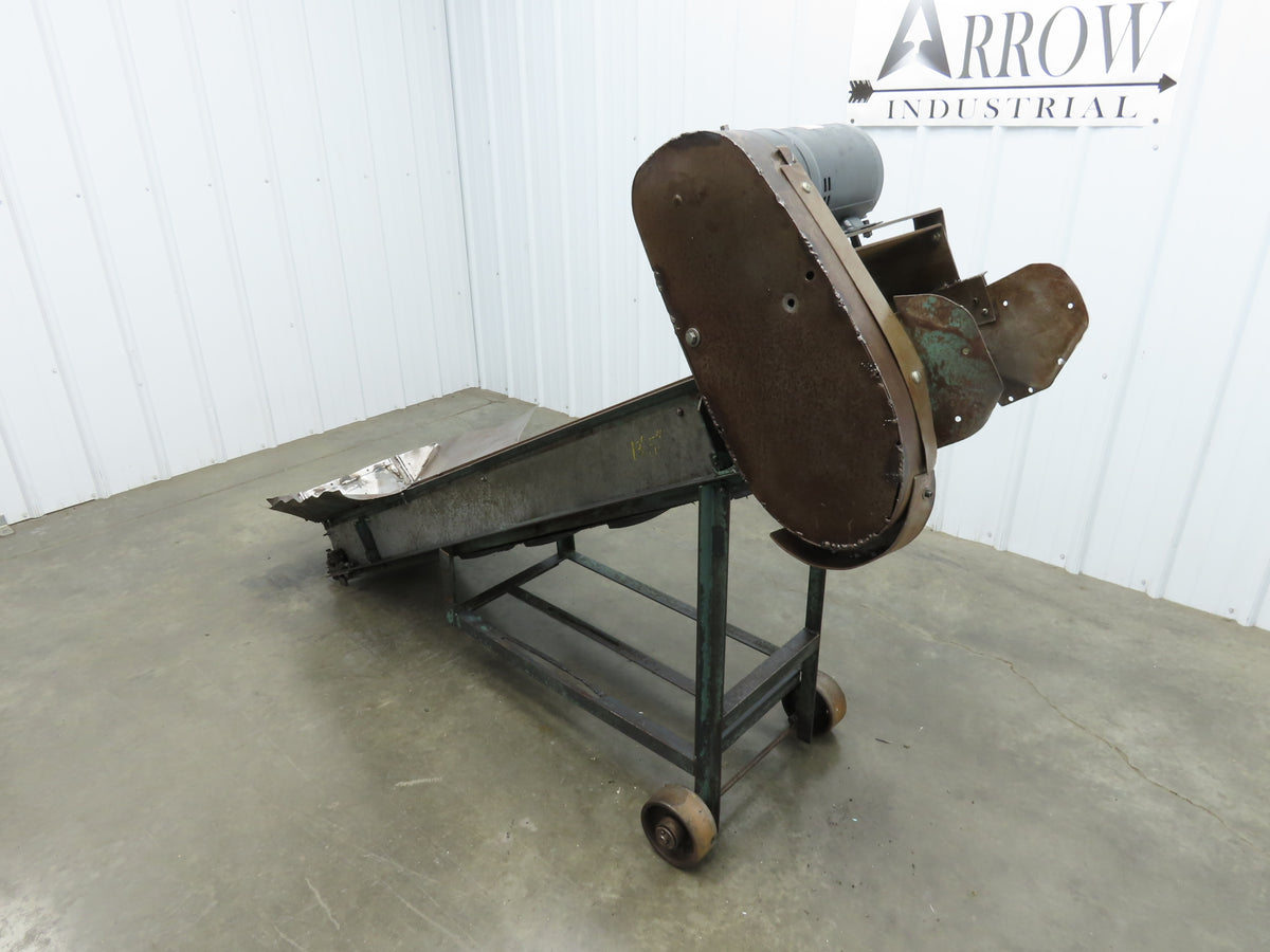 Portable Incline Parts Conveyor 12" Cleated Belt 80"L 115V 40FPM Belt Drive