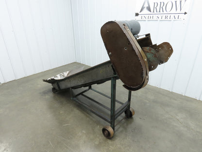 Portable Incline Parts Conveyor 12" Cleated Belt 80"L 115V 40FPM Belt Drive