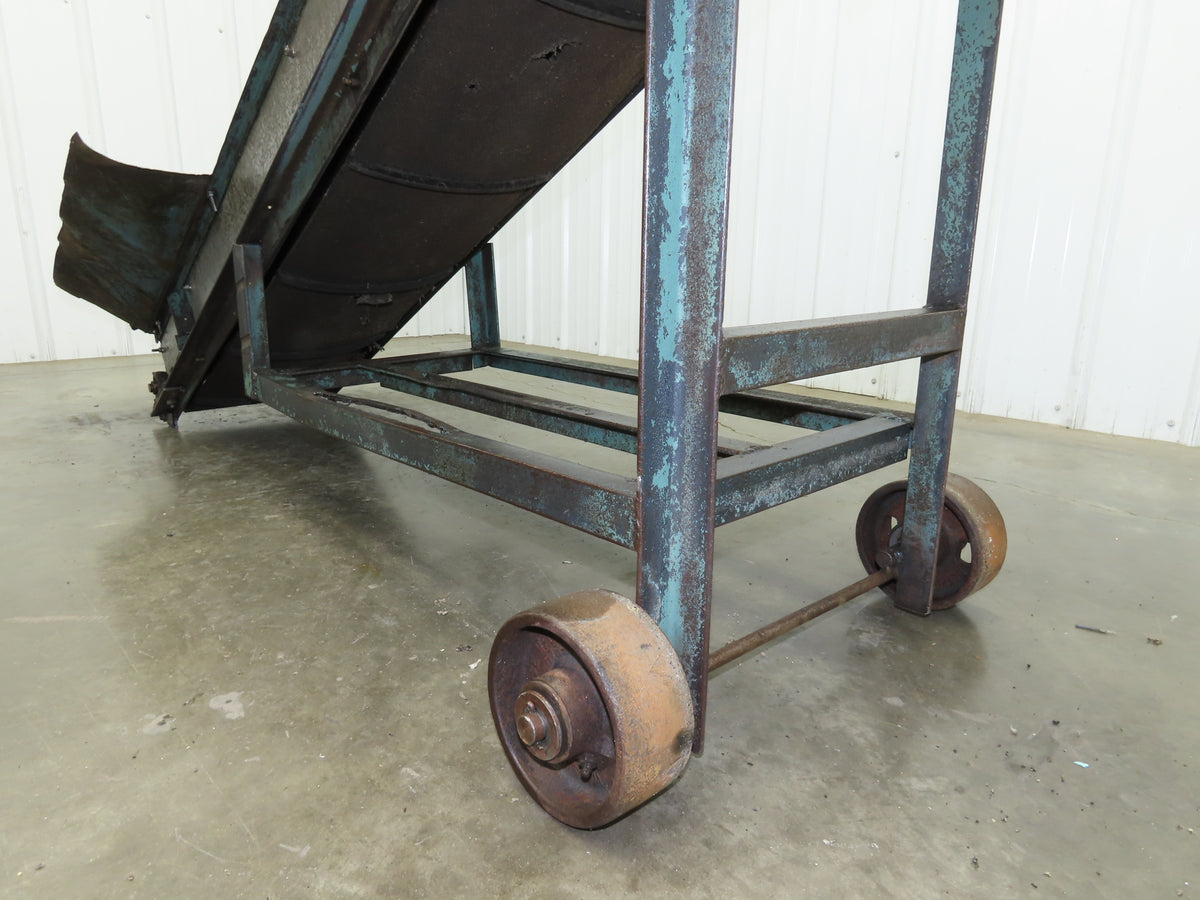 Portable Incline Parts Conveyor 12" Cleated Belt 80"L 115V 40FPM Belt Drive