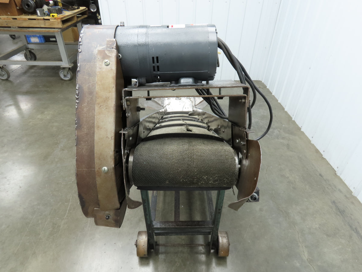 Portable Incline Parts Conveyor 12" Cleated Belt 80"L 115V 40FPM Belt Drive