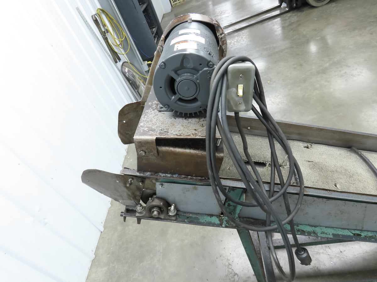 Portable Incline Parts Conveyor 12" Cleated Belt 80"L 115V 40FPM Belt Drive