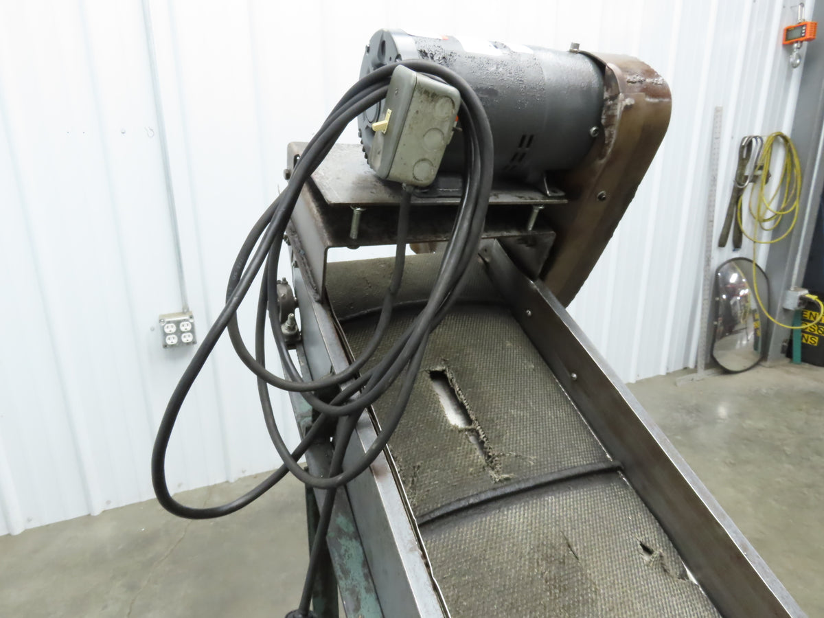 Portable Incline Parts Conveyor 12" Cleated Belt 80"L 115V 40FPM Belt Drive