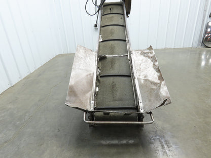 Portable Incline Parts Conveyor 12" Cleated Belt 80"L 115V 40FPM Belt Drive