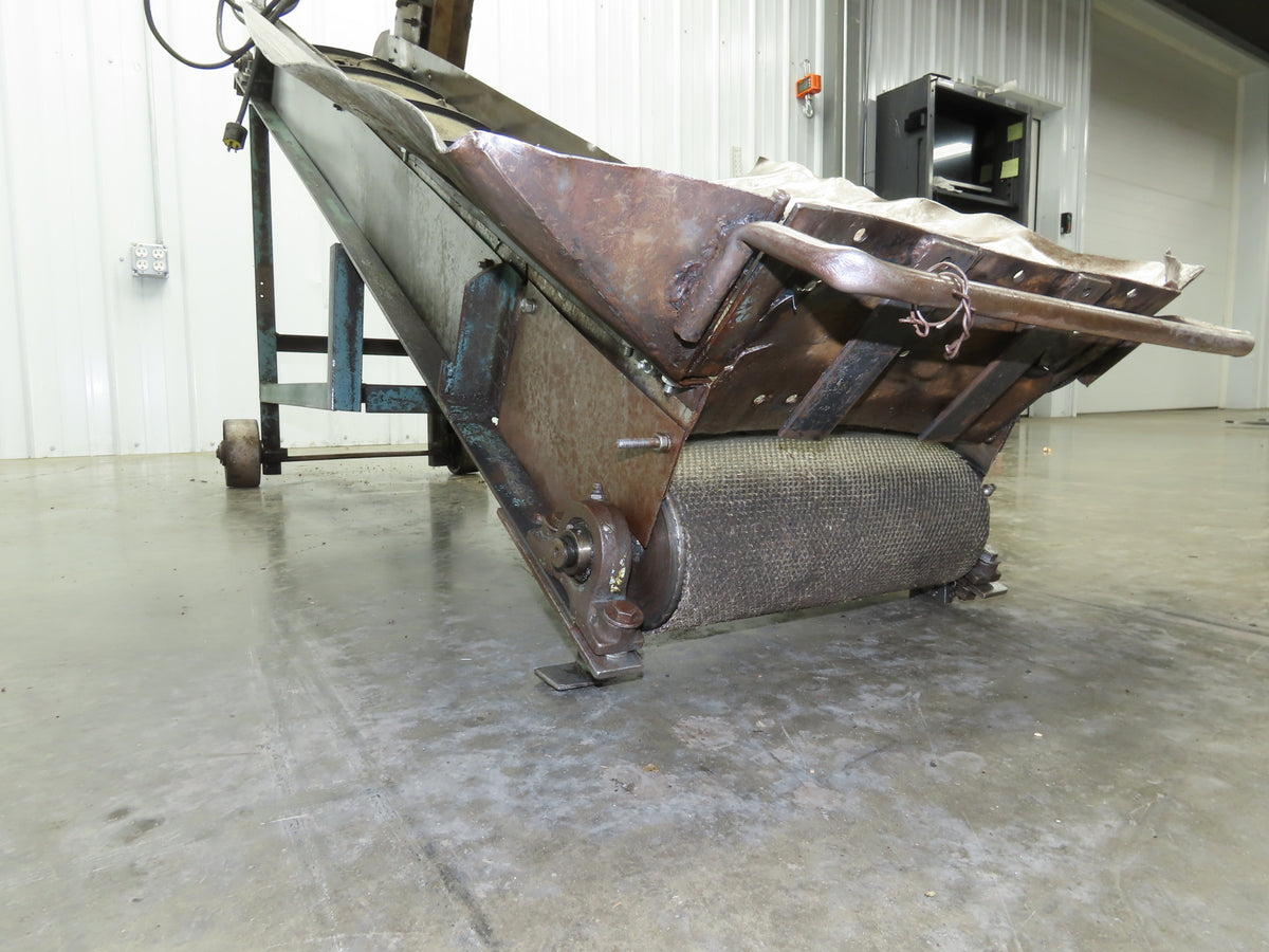 Portable Incline Parts Conveyor 12" Cleated Belt 80"L 115V 40FPM Belt Drive