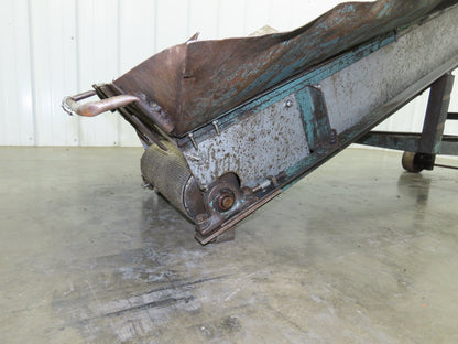 Portable Incline Parts Conveyor 12" Cleated Belt 80"L 115V 40FPM Belt Drive