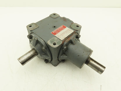 Boston Gear R1214-2 B Right Angle Drive 2:1 Gearbox 6.65Hp 875 RPM 1" Dual Shaft