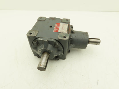 Boston Gear R1214-2 B Right Angle Drive 2:1 Gearbox 6.65Hp 875 RPM 1" Dual Shaft