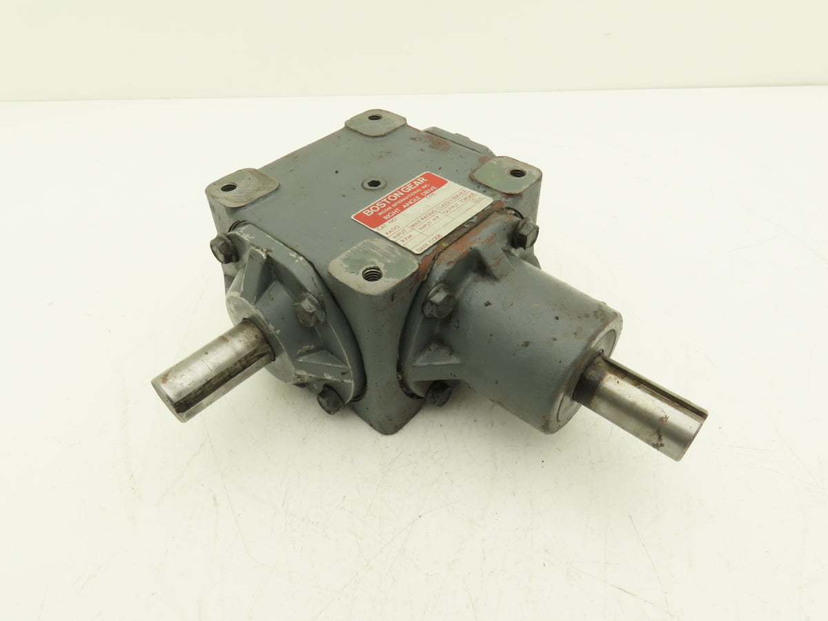 Boston Gear R1214-2 B Right Angle Drive 2:1 Gearbox 6.65Hp 875 RPM 1" Dual Shaft