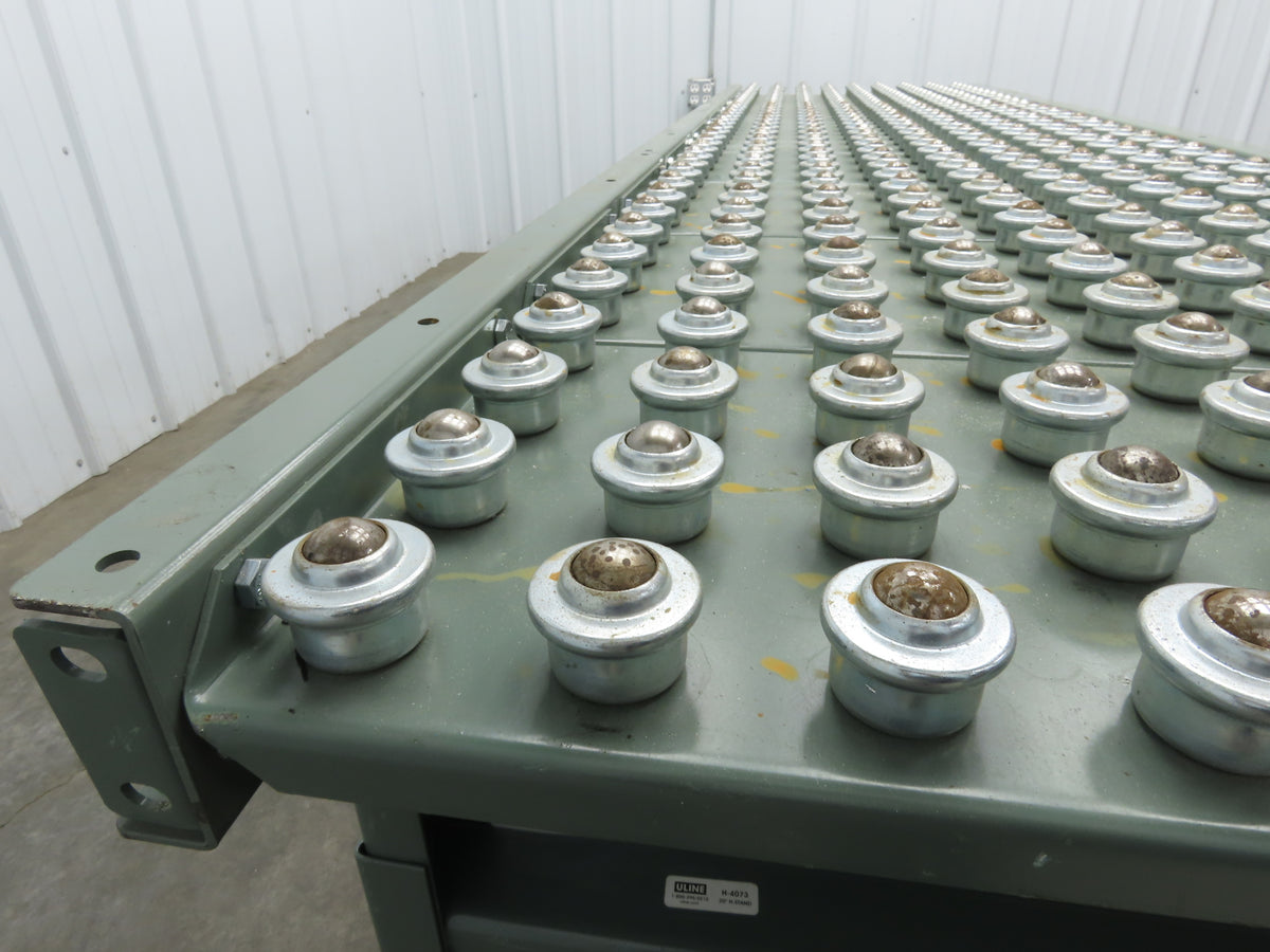 Hytrol Uline 30"x 9' Ball Transfer Conveyor Table 27"BF 3"Centers Adj Height