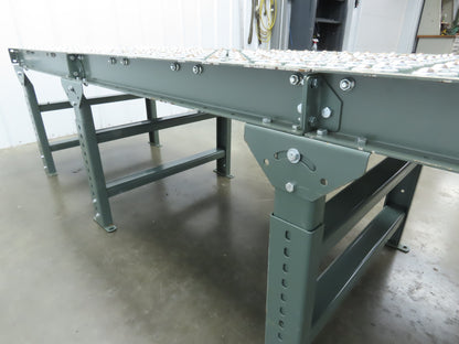 Hytrol Uline 30"x 9' Ball Transfer Conveyor Table 27"BF 3"Centers Adj Height