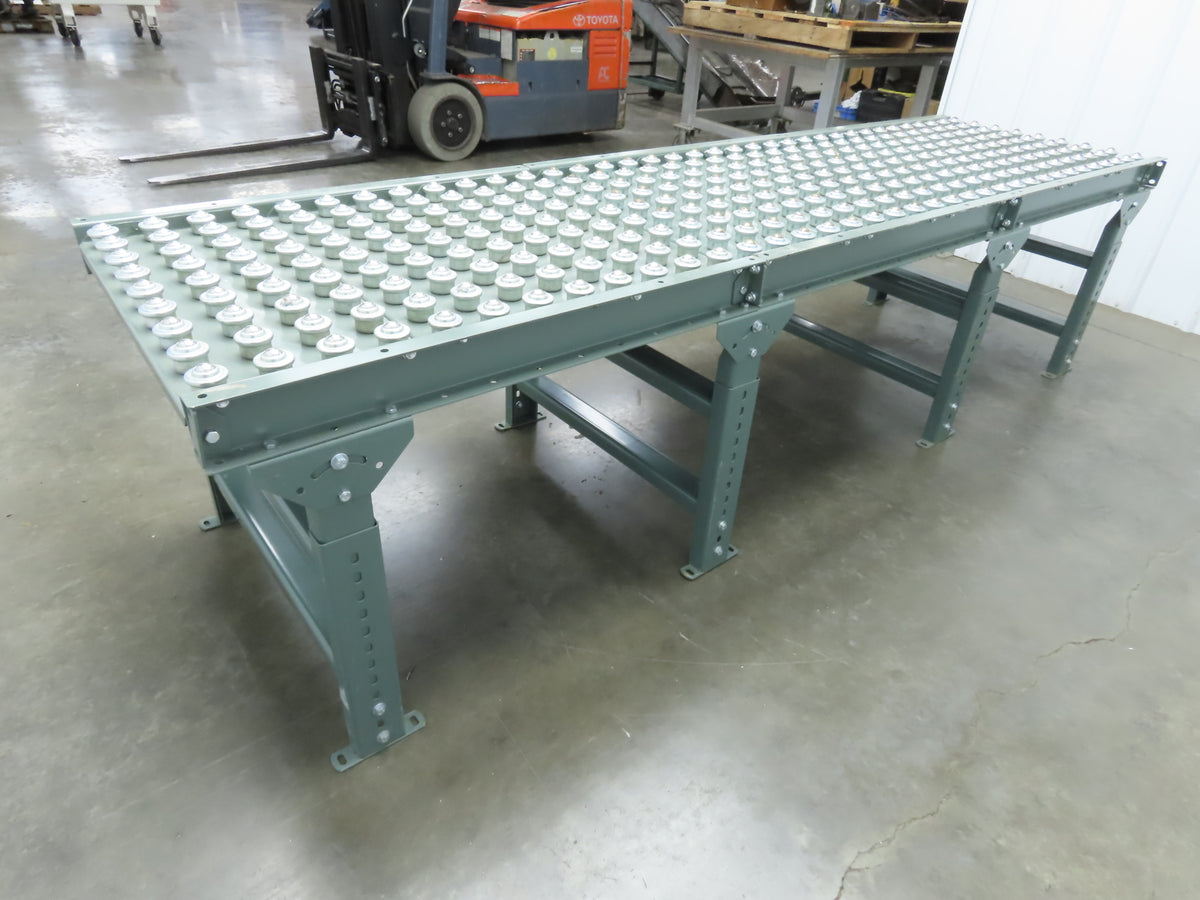 Hytrol Uline 30"x 9' Ball Transfer Conveyor Table 27"BF 3"Centers Adj Height