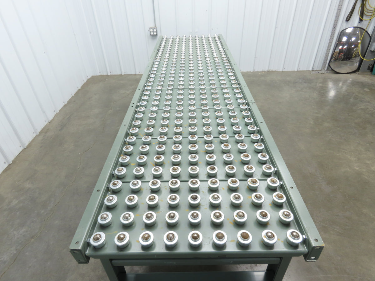 Hytrol Uline 30"x 9' Ball Transfer Conveyor Table 27"BF 3"Centers Adj Height