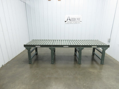 Hytrol Uline 30"x 9' Ball Transfer Conveyor Table 27"BF 3"Centers Adj Height