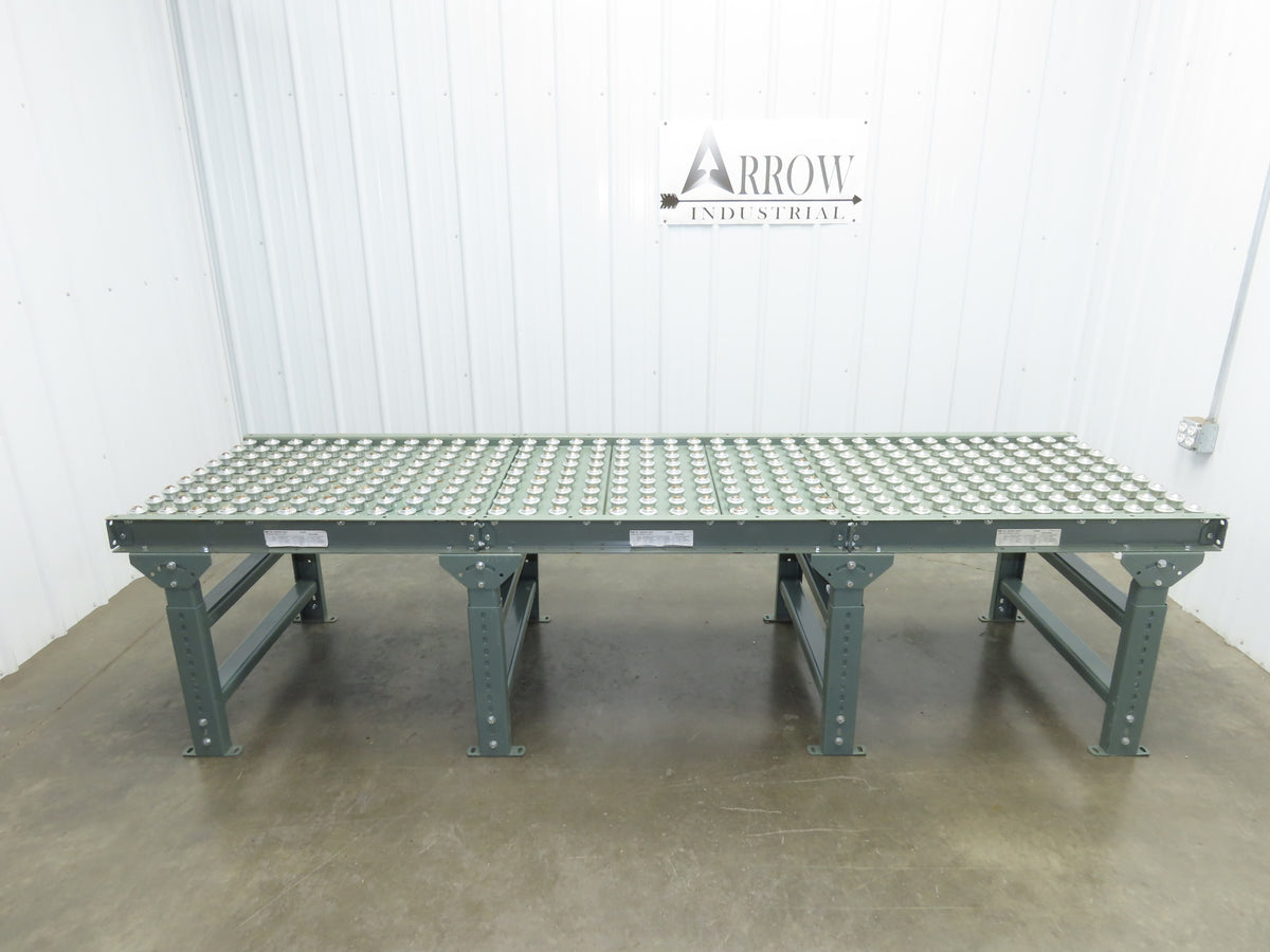 Hytrol Uline 30"x 9' Ball Transfer Conveyor Table 27"BF 3"Centers Adj Height