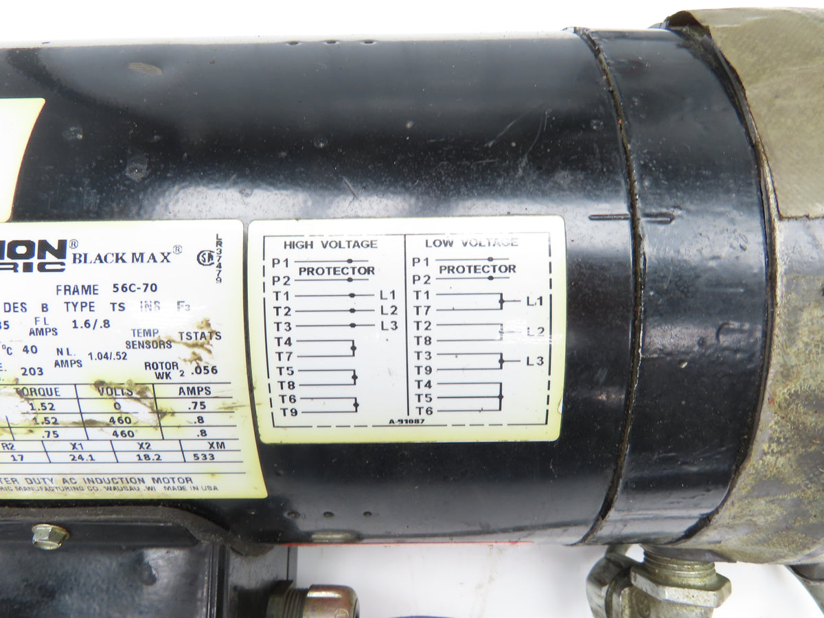 Marathon EVD56H17T5301B P Brake Motor 1/2Hp 1735rpm 460V 3PH Sterns 105673228QF